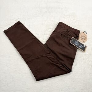 MATCH Matchstick Men’s 32x30 Brown Casual Pants Slim Straight Cotton Chino NWT